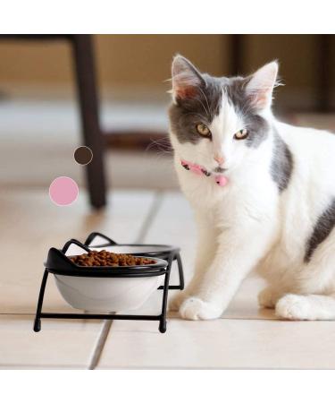 Y YHY Raised Ceramic Cat Food Bowls Set - 12 oz Elevated Pet Dishes with Stand for Cats and Small Dogs - Dishwasher Safe - Buy Online on SooperMarket.com