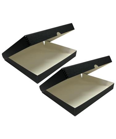 Lineco 11x14 Black Clamshell Archival Folio Storage Box. Removable Lid. Acid-Free with Metal Edge. Protects Picture Longevity, Organize Photos or Documents, Crafts, DIY. (Pack of Two) 11x14 (Pack of 2) Black
