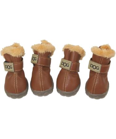 WINSOON Dog Australia Boots Size 5 Light Brown - 4-pcs Set Winter Pet Antiskid Shoes for Skidproof Paw Protection - Buy Online on SooperMarket.com