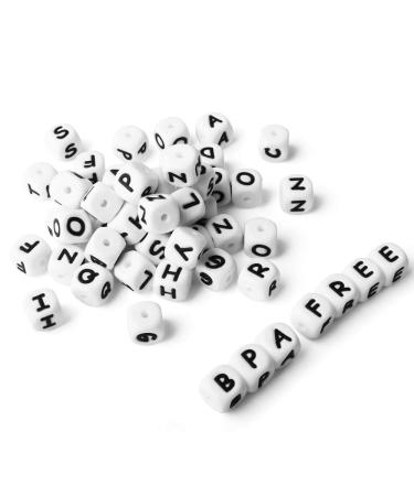 104PCS Square Silicone Alphabet Beads 12MM for DIY Jewelry Making | Weekjoey - Buy Online on SooperMarket.com