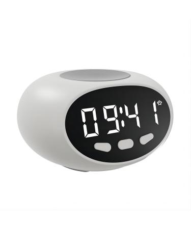 HEROSS talking alarm clock - extra loud time and date - for children older people dementia hearing or visually impaired seniors - easy -to -use clock (white) white/opulent garden