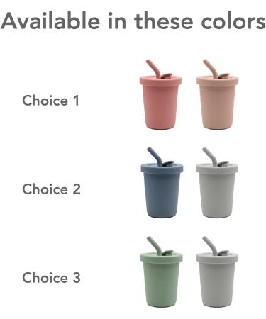 Ka Straw Cup 2-Pack | 100% Food-Grade Silicone | Spill-Proof | Dishwasher Friendly | Deep Ocean/Light Storm | 8 Oz Size - Buy Online on SooperMarket.com