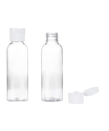 24-Pack Clear 2 oz Travel Bottles with Flip Cap - Refillable Toiletry and Cosmetic Containers for Shampoo, Lotion, Body Soap, Cream, Toner - Plastic Empty Bottles - Buy Online on SooperMarket.com