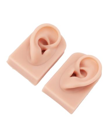 Silicone Ear Model Stretchy 1 Pair Soft Silicone Ear Model for Hospital(Medium Skin Color)