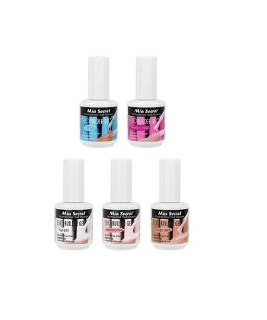 Mia Secret Professional Nail System BIO BUILDER GEL 0.5oz 5 COLOR SET! FROSTED PINK/CLEAR/PERFECT PINK/WHITE/COVER NUDE