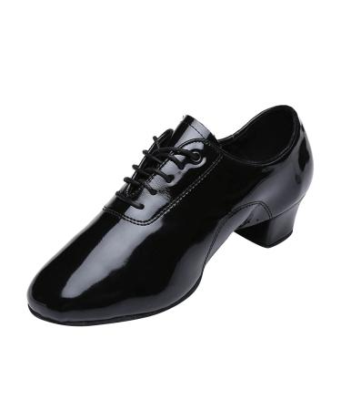 Shoes Boys Modern Dance Shoes Prom Ballroom Latin Dance Shoes Solid Color Lace Up Leather Shoes Rain Boots Kids (Black, 36) Black 36