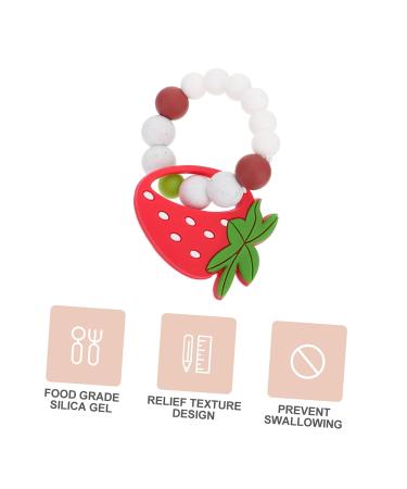 KESYOO 2 Pcs Baby Silicone Slap Bracelet Set - Baby Cartoon Toy Molar Bracelet - Strawberry & Fruit Molar Toy - Chewable & Colorful - Redx2pcs - Buy Online on SooperMarket.com