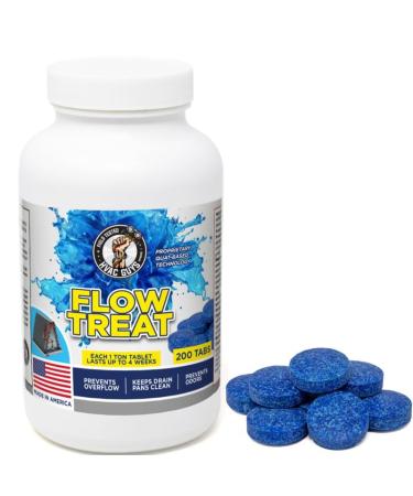 HVAC GUYS Flow Treat Tabs - 200 Tablets | AC Drain Line Cleaner | Prevents Odors Keeps HVAC Drain Pan Clean Prevents Overflow | One Tablet Lasts up to 4 Weeks 1 Pack (200 Tablets)