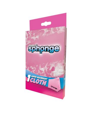 SPH2ONGE Super Absorbent Cloth (Pink) | Multi-Purpose | Designed to Hold x10 Its Weight in Liquid | Re-usable | Perfect All Around Your Home | Effective on Every Surface | Drip-Free and Durable Pink Cloth Sponge