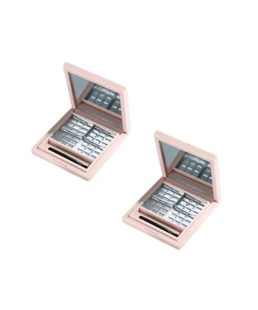 HAPINARY 2pcs Empty Eye Shadow Pallet Makeup Pallette Makeup Highlighter Empty Eyeshadow Dish