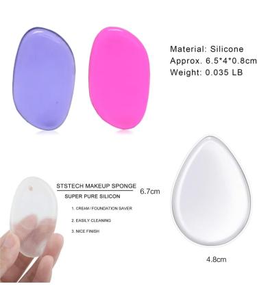 Shop Washable Silicone Sponge Jelly Applicator - 2PCS Purple for Cream Gel Foundation | Best Beauty Makeup Tools - Buy Online on SooperMarket.com