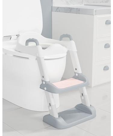 NAPEI Potty Training seat with Step Stool Ladder,Potty Training Toilet for Kids Boys Girls Toddlers-Comfortable Safe Potty Seat Potty Chair with Anti-Slip Pads Ladder,Splash Guard and Safety Handles