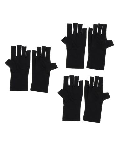 FOMIYES 3 Pairs Nail Gloves Gel Manicure Gloves Nail Sun Protector Gloves Gloves Fingerless Driving Gloves Gloves for Gel Manicure Miss Polyester Skin Care Fingers