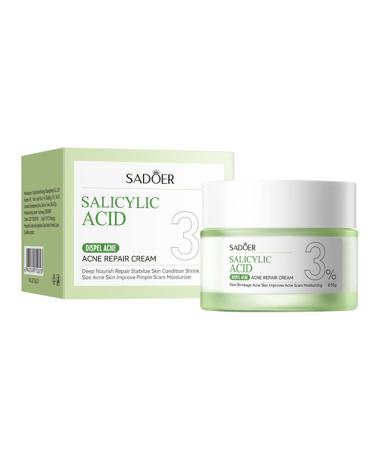 Salicylic Acid Repair Cream Salicylic Acid Face Moisturizer Pore Shrinkage Acne Skin Improves Acine Scars Motsturizing Suitable for Oily Acne Prone Skin 50g