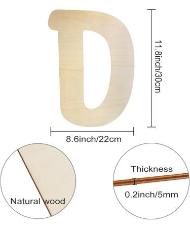 30cm Large Wooden Letter for Crafts & Children's Names - Capital Alphabet Unfinished MDF Wood Slice for Nursery Wall Decor - Buy Online on SooperMarket.com