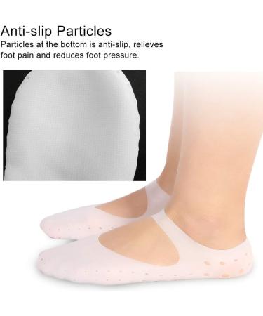 1 Pair Silicone Gel Moisturizing Socks Relieve Plantar Fasciitis Pain Heel Silicone Socks Foot Anti-Cracking Protector Foot Care Tool Prevention Socks (L-White) - Buy Online on SooperMarket.com