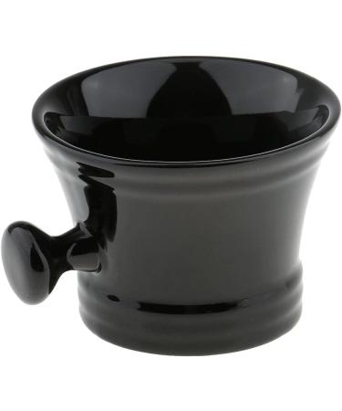 Black Ceramics Men Shaving Mug Bowl | Premium Barber Beard Shaving Brush Soap Cup - Buy Online on SooperMarket.com