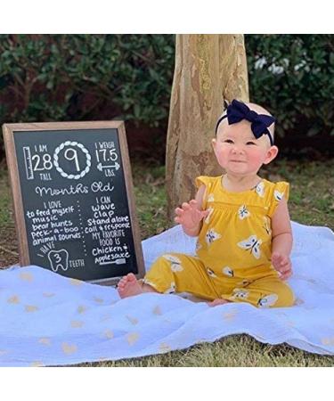 Wood Framed Baby Monthly Milestone Chalkboard | Reusable 12x16 Baby Calendar Board - Buy Online on SooperMarket.com