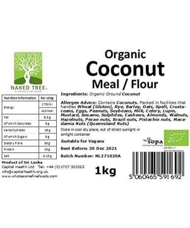 Organic Coconut Meal/Flour 1kg - Buy Online on SooperMarket.com