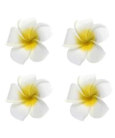 Tossper 4pcs Hawaiian Hawaii-Bohemia-Art Plumeria foam-flower-hair clips Decoration Hairbart Hairpin for bridal wedding festival Strand (yellow)