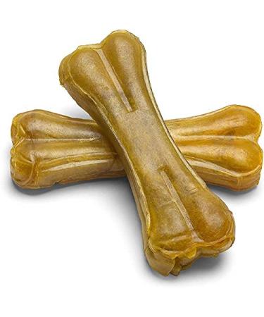Bulk Multipack - 12 Natural Rawhide Pressed Bones for Dogs Munch & Crunch - Long Lasting Hide Dog Chews Snacks Treats - With a Guide to Happy & Healthy Dogs Booklet - 5 Item Bundle