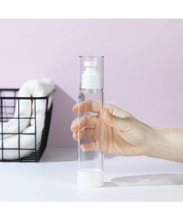 LONGWAY 4 Oz Clear Airless Cosmetic Travel Pump Bottle - Pack of 6 | Refillable Shampoo & Foundation Dispenser Containers - Buy Online on SooperMarket.com