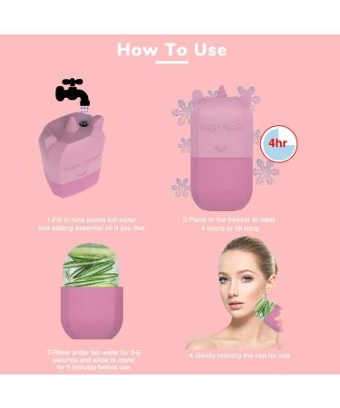 Ice Roller for Face - Portable Silicone Skin Care Tool | Reusable Ice Facial Roller to Brighten & Reduce Fine Lines (Pink - Buy Online on SooperMarket.com