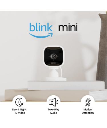 Blink Mini  Compact indoor plug-in smart security camera, 1080p HD video, night vision, motion detection, two-way audio, easy set up, Works with Alexa  3 cameras (White) White 3 Cameras
