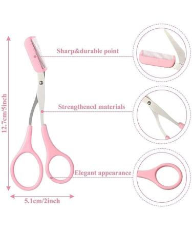Jkapagzy Women's Eyebrow Trimming Scissors & Comb - Professional Brow Accessories for Perfect Eyebrows - Rose Color - Buy Online on SooperMarket.com