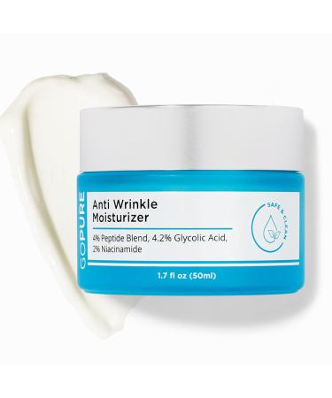 goPure Glyco-Peptide Anti-Wrinkle Face Cream - Hydrating Hyaluronic Acid Moisturizer with Glycolic Acid Peptides & Vitamin E - Anti-Aging Facial Cream 1.7 fl oz - Buy Online on SooperMarket.com