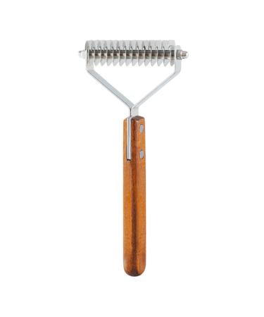 Coat King Dog Dematting Comb Pet Grooming Tool Undercoat Rake Removes Loose Undercoat Knots Mats and Tangled Hair for cats and dogs Stainless Steel with Wooden Handle (Large)