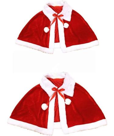 Christmas Cape for Women and Girls | Thicken Velvet Santa Cloak Shawl - Red - Buy Online on SooperMarket.com