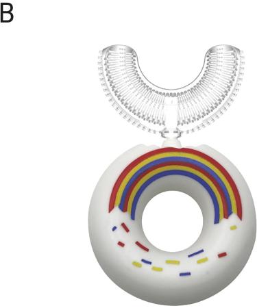 Dental Care Brush Non-Allergic Unisex Cartoon Dinosaur/Donut Design Oral Brush for Bathroom White A - Buy Online on SooperMarket.com