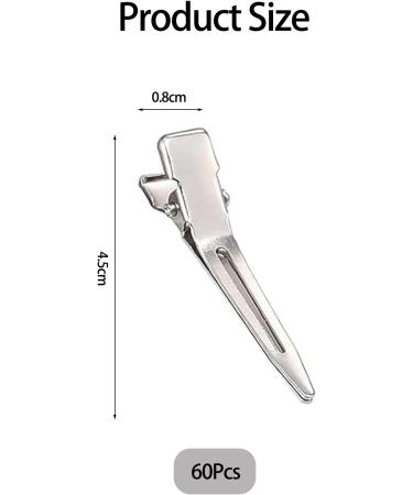 JEKUGOT 60 Pieces Metal Duck Billed Hair Clips Silver Hairdressing Single Prong Curl Clips with Storage Box Alligator Clips Hair Pins for DIY Making Hair Bows Hair Accessory Hair Extensions - Buy Online on SooperMarket.com