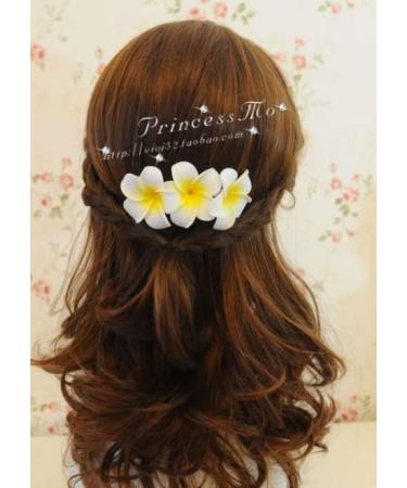 Plumeria Flower Hair Comb - Hawaiian Floral Head Piece for Women & Girls - Buy Online on SooperMarket.com