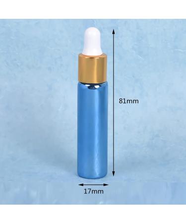 TIANZD 6 Pack 10ml Chrome Blue Dropper Bottles with Glass Pipette - Ideal for Essential Oils & Perfume - Gold Screw Cap - Buy Online on SooperMarket.com
