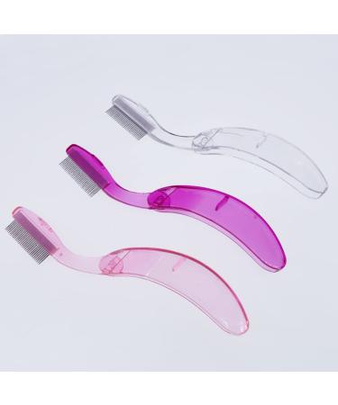 KALLORY 2Pcs Folding Eyebrow Comb - Stainless Steel Lash & Brow Makeup Brush for Perfect Eyebrows & Lashes | Beauty Tool - Random Color - Buy Online on SooperMarket.com