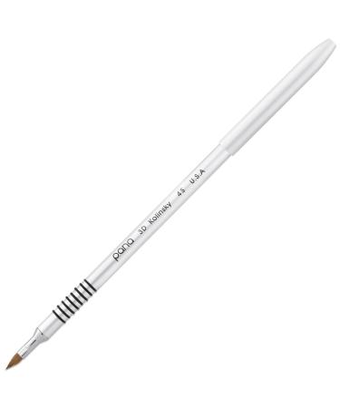 PANA 3D Kolinsky Acrylic Nail Art Sculpture Brush with Silver Metal Non-Slip Grip Handle for Manicures 3D Nail Art Flower Designs (Size #4) Size 4 Aluminum Silver
