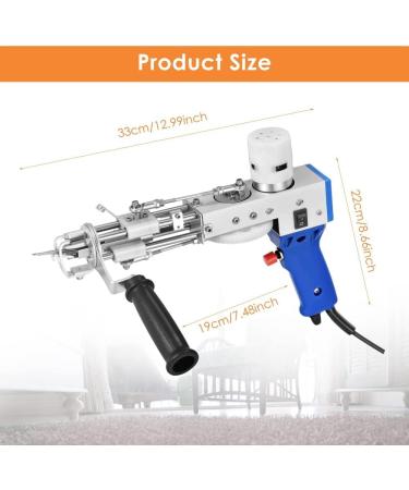 TOPQSC Tufting Gun 2 in 1 Cut Pile Loop Pile - Blue | Rug Making Machine Kit for Weaving Flocking Rug - Buy Online on SooperMarket.com