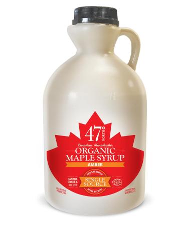 47 North Canadian Organic Maple Syrup Single Source Grade A Amber Rich 1000ml vegan gluten free for pancakes dressing joghurt coffee