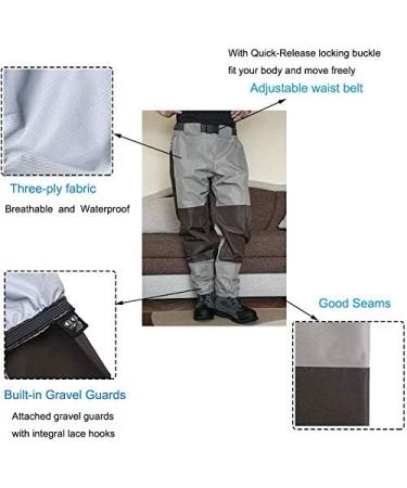 Breathable Waterproof Fishing Clothing - XL Olive Green Wading Pants & Boots for Men | Durable Tricot Material - Buy Online on SooperMarket.com