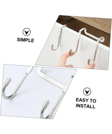 Hemoton 3pcs Wall Hangers for Clothes Cabinet Hook Over The Door Hanging Hooks Perforated Door Hat 7.5X6.5CM Silver - Buy Online on SooperMarket.com