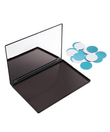 Allwon medium empty magnetic plastic eyeshadow make-up pallet with 15pcs glued empty palette metal sticker for eyeshadow lipstick blush powder