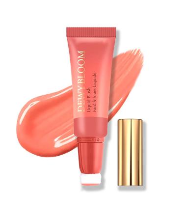 Soft Cream Liquid Blush Beauty Wand  Creamy Blush Makeup for Cheeks with Cushion Applicator  Natural-looking Cheek Tint Blush Dewy Finish Blends Perfectly onto Skin Long-Wearing (102 Serenade)