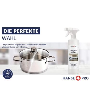 Hanse Pro Stainless Steel Cleaner - Ready to Use Fragrance-Free & Dye-Free Strip-Free Cleaning for Kitchen & Grill (4 x 500 ml) - Buy Online on SooperMarket.com