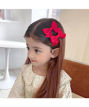 Red Bow Hair Clips for Little Girls - Cute Accessories (2pcs) - Buy Online on SooperMarket.com