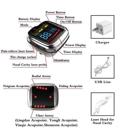 Therapeutic Laser Wrist Watch Blood Pressure and Intranasal Irradiation - Buy Online on SooperMarket.com