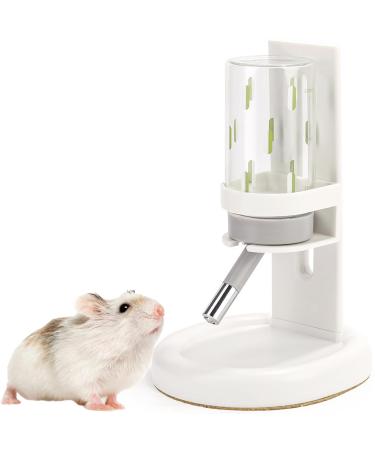 Marchul Hamster Water Bottle for Glass Tank No Drip Guinea Pig Water Bottle with Stand/Holder Adjustable Leak-Proof Small Animal Water Bottles for Hamsters (4oz White)