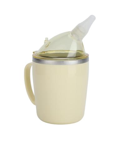 Convalescent Feeding Cup 350ml 304 Stainless Steel Adaptive Drinking Cup with Straw Leakproof Lightweight Bed Sippy Cup Drinking Aids for The Elderly Patient Disabled