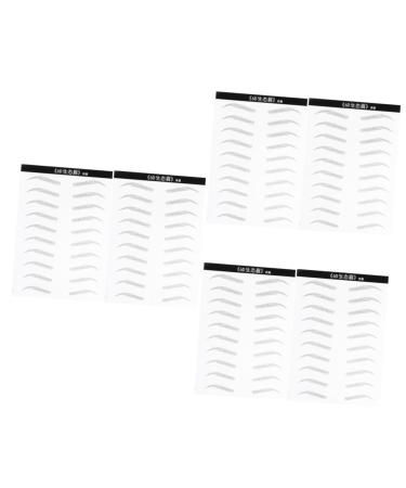 WOONEKY 6 Sheets Pairs Eyebrow Makeup Tools Brow Lamination False Eyebrows Sticker Stickers Eye Brow Black